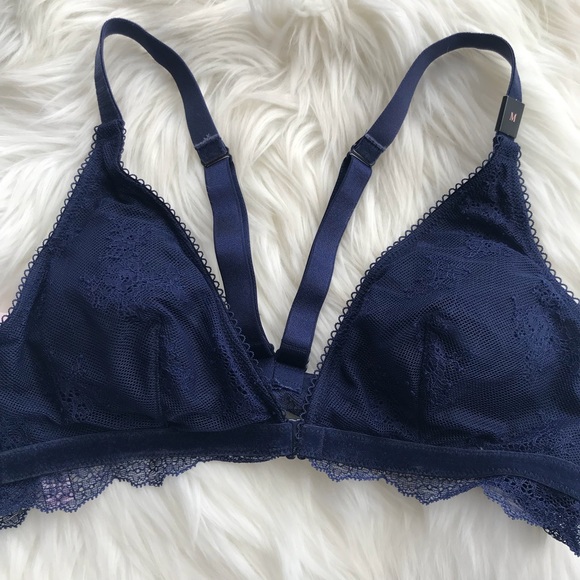 VS | navy blue lace bra bralette padded new - Picture 3 of 6
